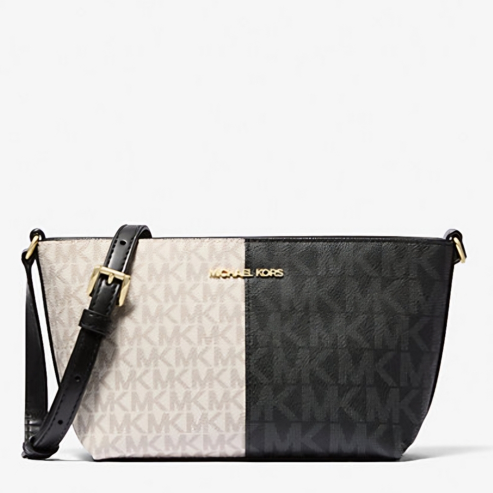 Jet Set Small Two-Tone Logo Crossbody Bag